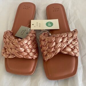 Women’s Nicolete Woven Sandals Memory Foam Sandals A New Day Pink Size 8.5